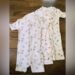 Hanna Andersson Baby two way shortie zip sleeper pajama set